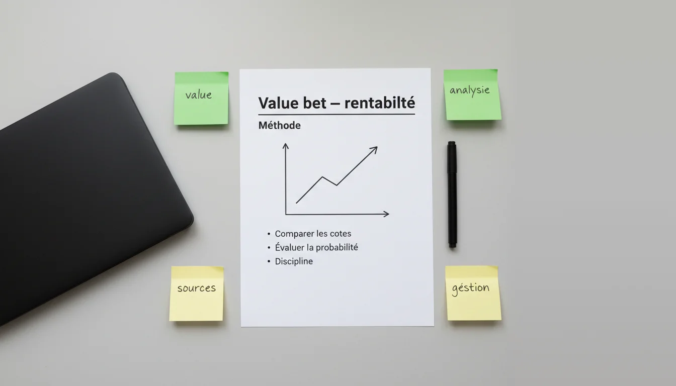 Vue plongeante sur un bureau avec graphique simple de progression et notes de stratégie paris foot