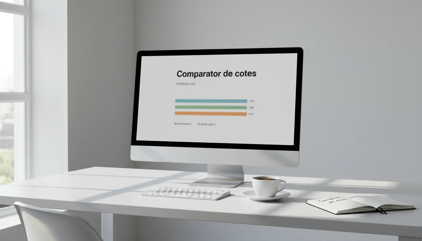 Écran d'ordinateur affichant la comparaison de cotes de paris sportifs football