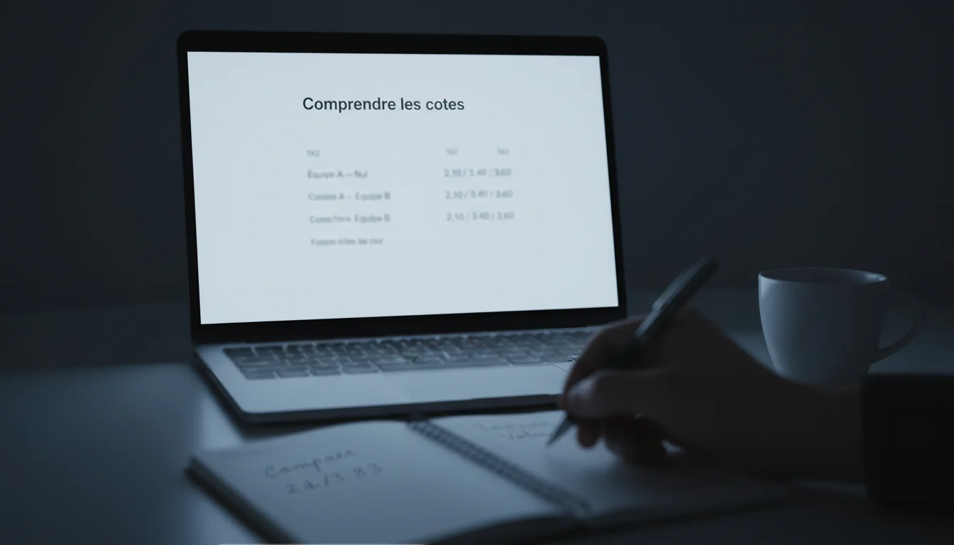 Comprendre les cotes paris sportifs football — écran de cotes et analyse