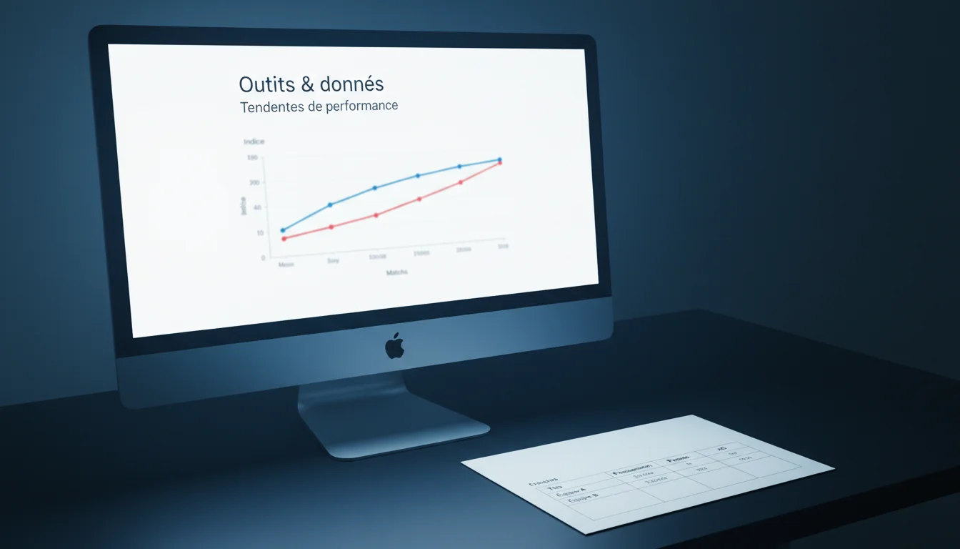 Graphique de statistiques de football affiché sur un écran avec données xG et performances d'équipes