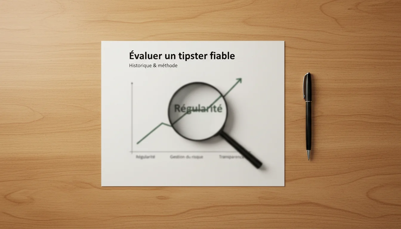 Loupe posée sur un document avec des statistiques de performance de pronostiqueur